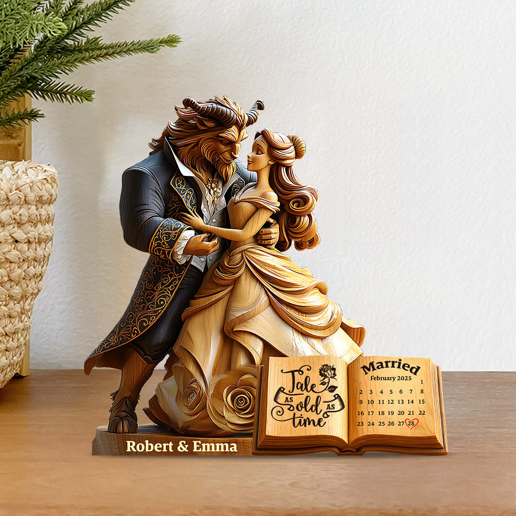 Tale As Old As Time - Personalized Couple Custom Shaped Acrylic Plaque
