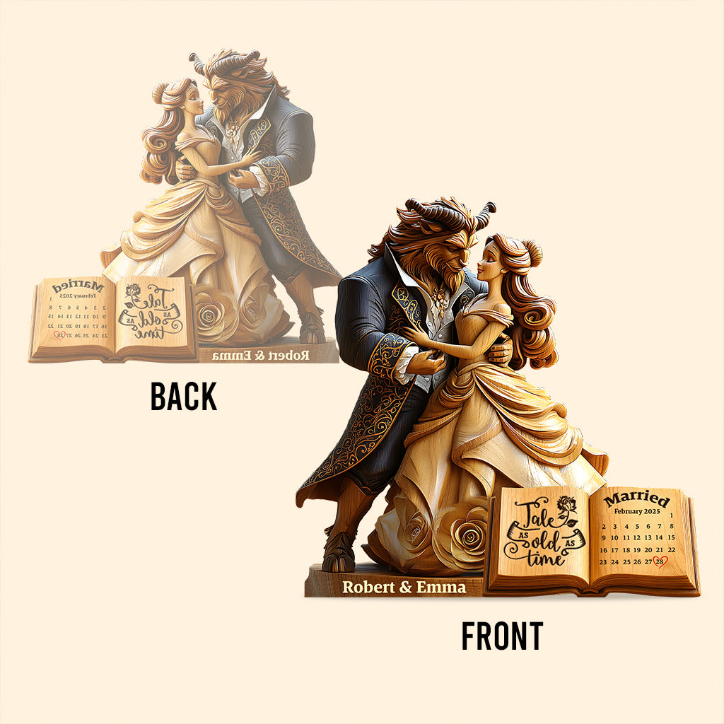 Tale As Old As Time - Personalized Couple Custom Shaped Acrylic Plaque