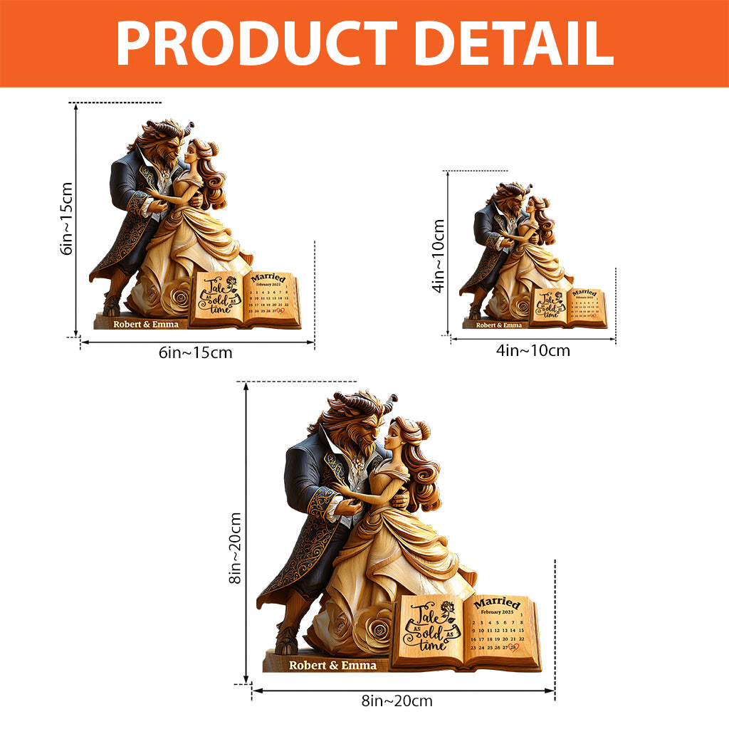 Tale As Old As Time - Personalized Couple Custom Shaped Acrylic Plaque