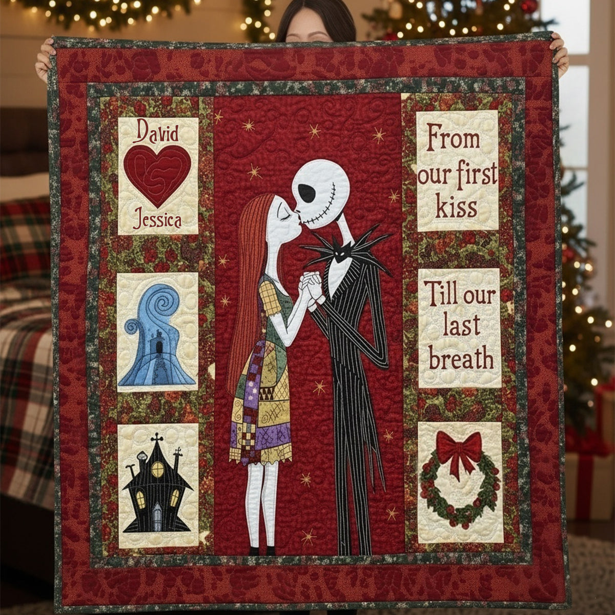 Eternal Kiss Holiday - Personalized Nightmare Blanket