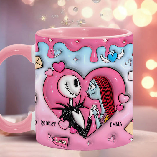 Couple Nightmare Heart - Personalized Nightmare Accent Mug