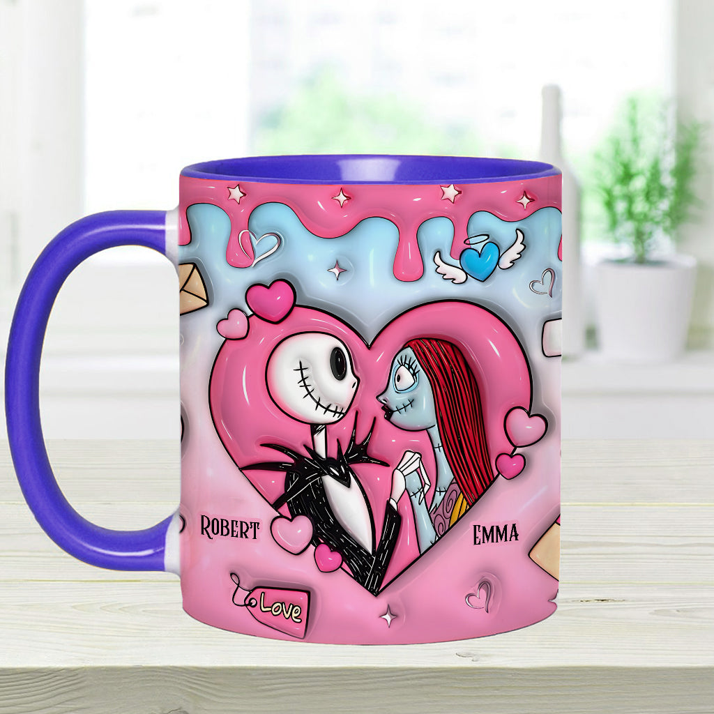 Couple Nightmare Heart - Personalized Nightmare Accent Mug