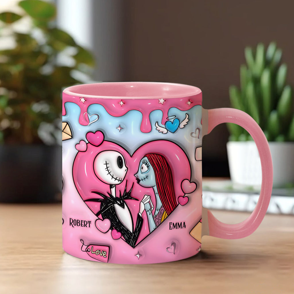 Couple Nightmare Heart - Personalized Nightmare Accent Mug