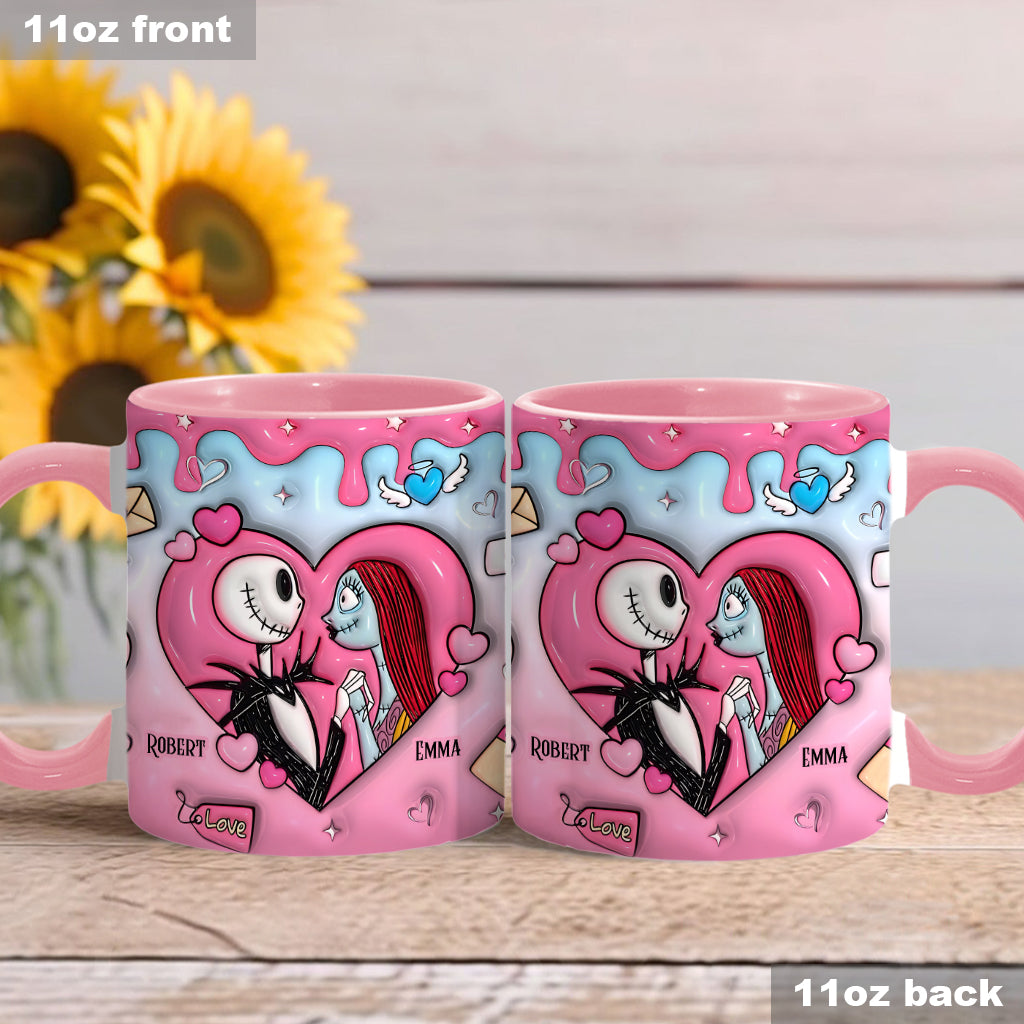 Couple Nightmare Heart - Personalized Nightmare Accent Mug