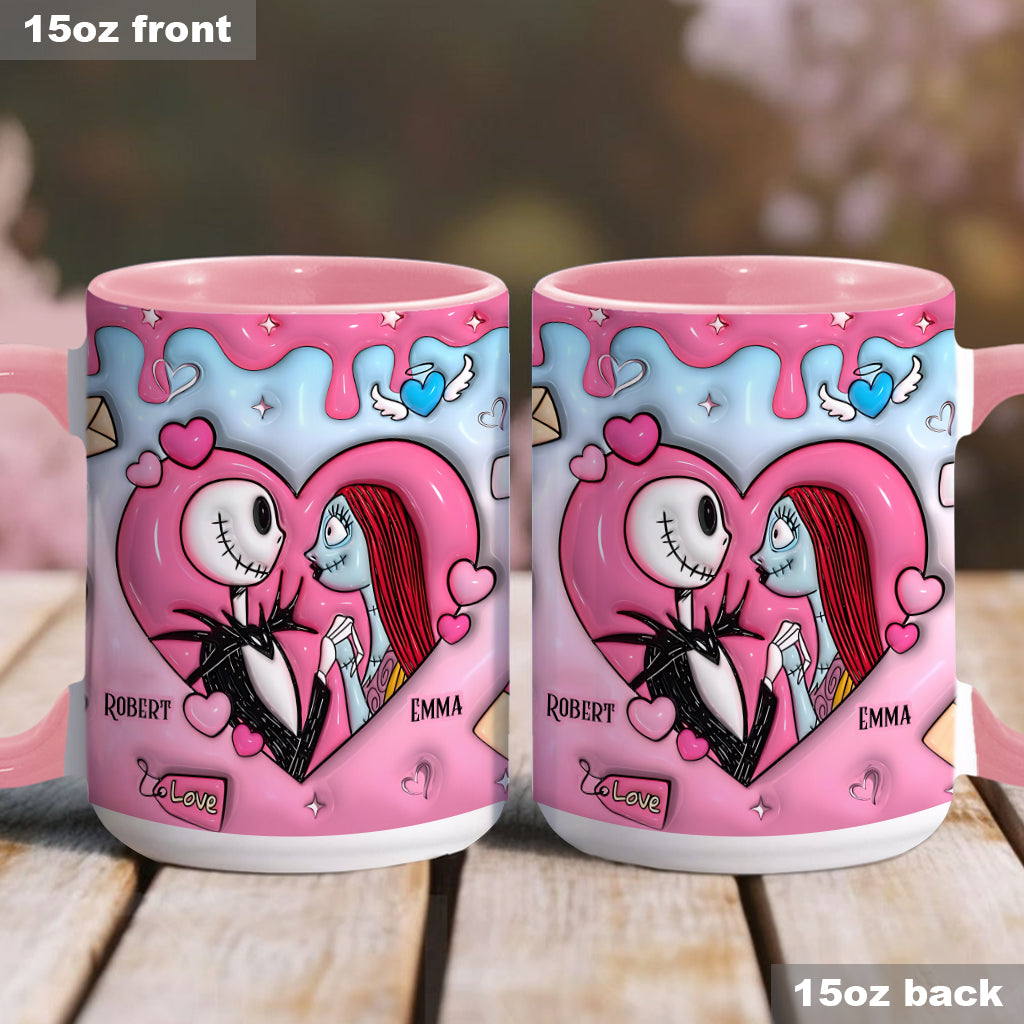 Couple Nightmare Heart - Personalized Nightmare Accent Mug
