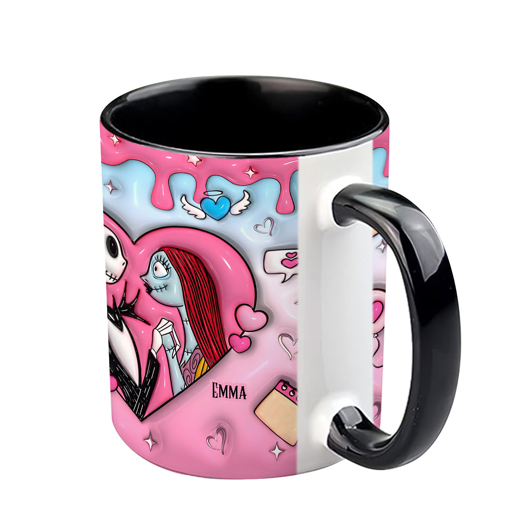 Couple Nightmare Heart - Personalized Nightmare Accent Mug