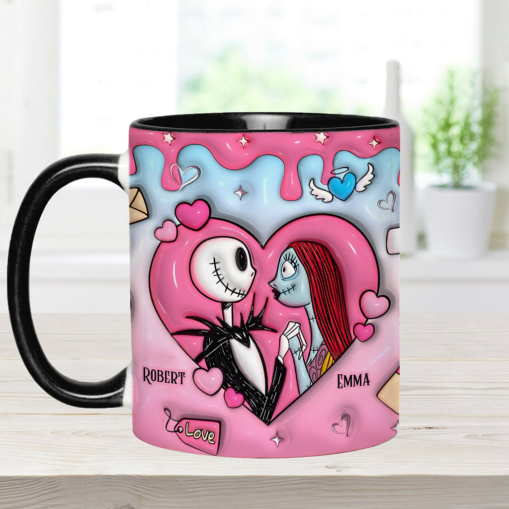 Couple Nightmare Heart - Personalized Nightmare Accent Mug