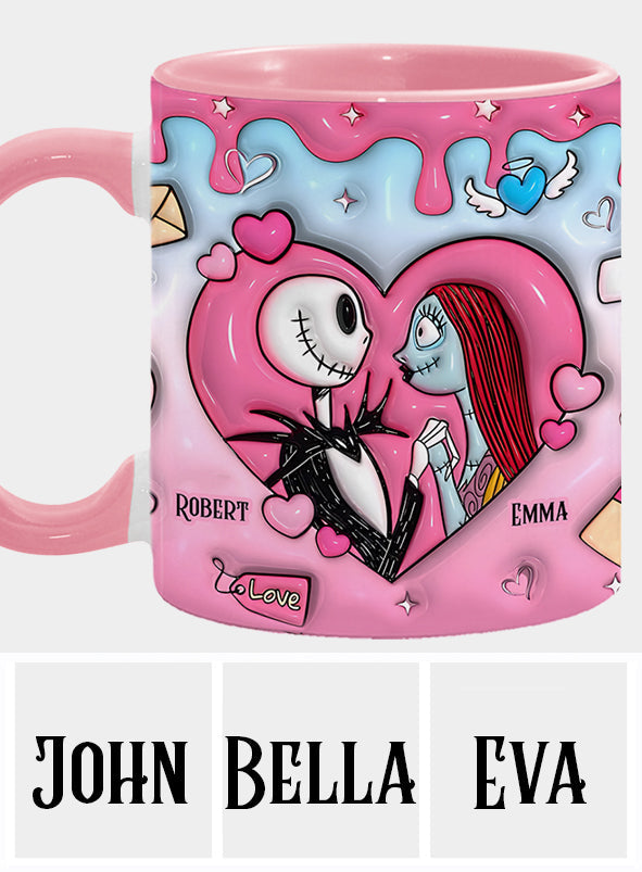 Couple Nightmare Heart - Personalized Nightmare Accent Mug