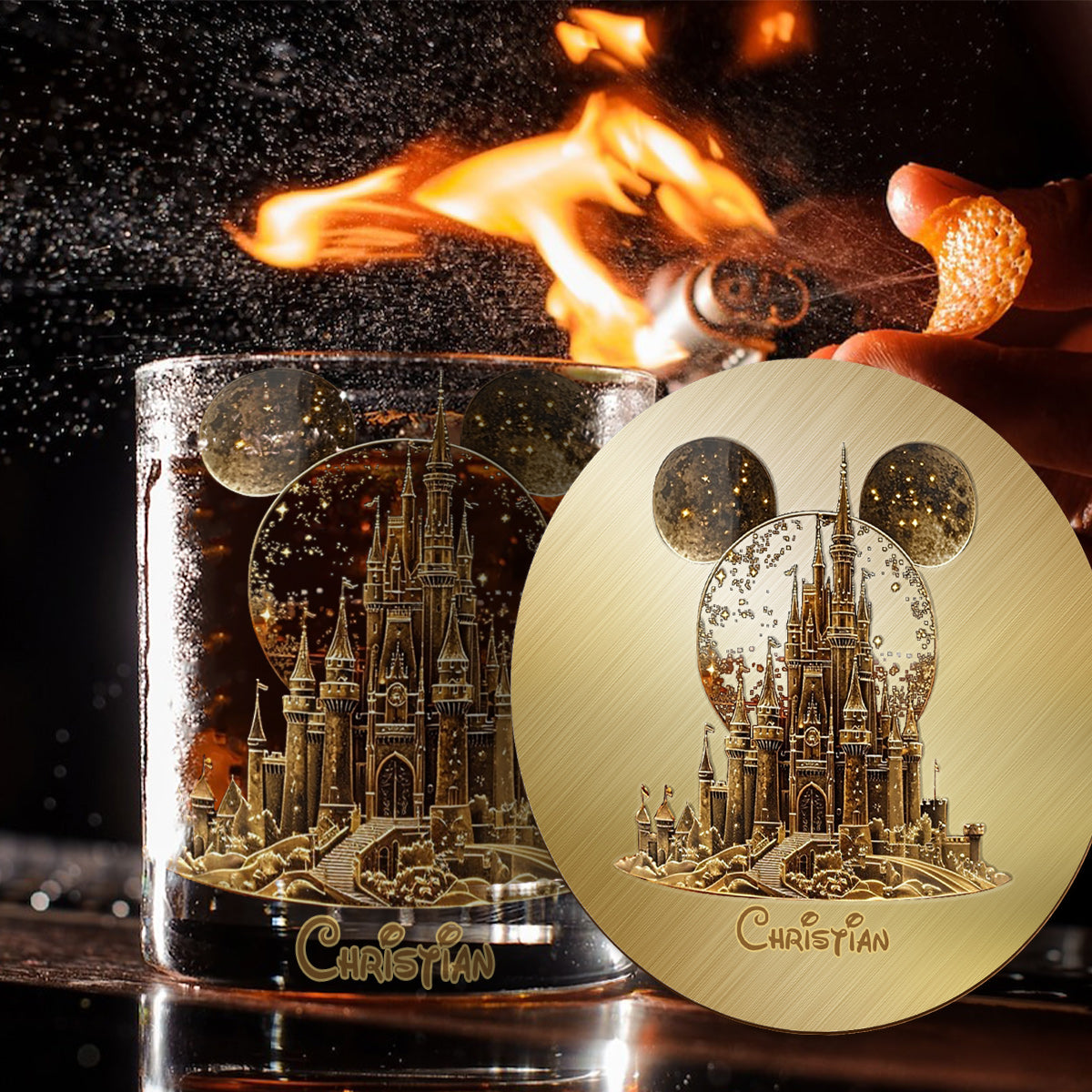 Magical Castle - Personalized Mouse Whiskey Glass