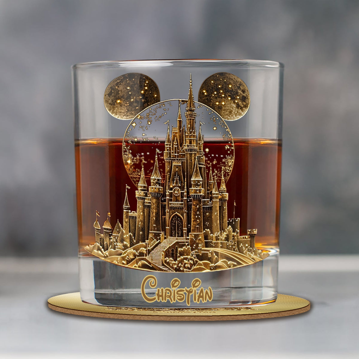 Magical Castle - Personalized Mouse Whiskey Glass