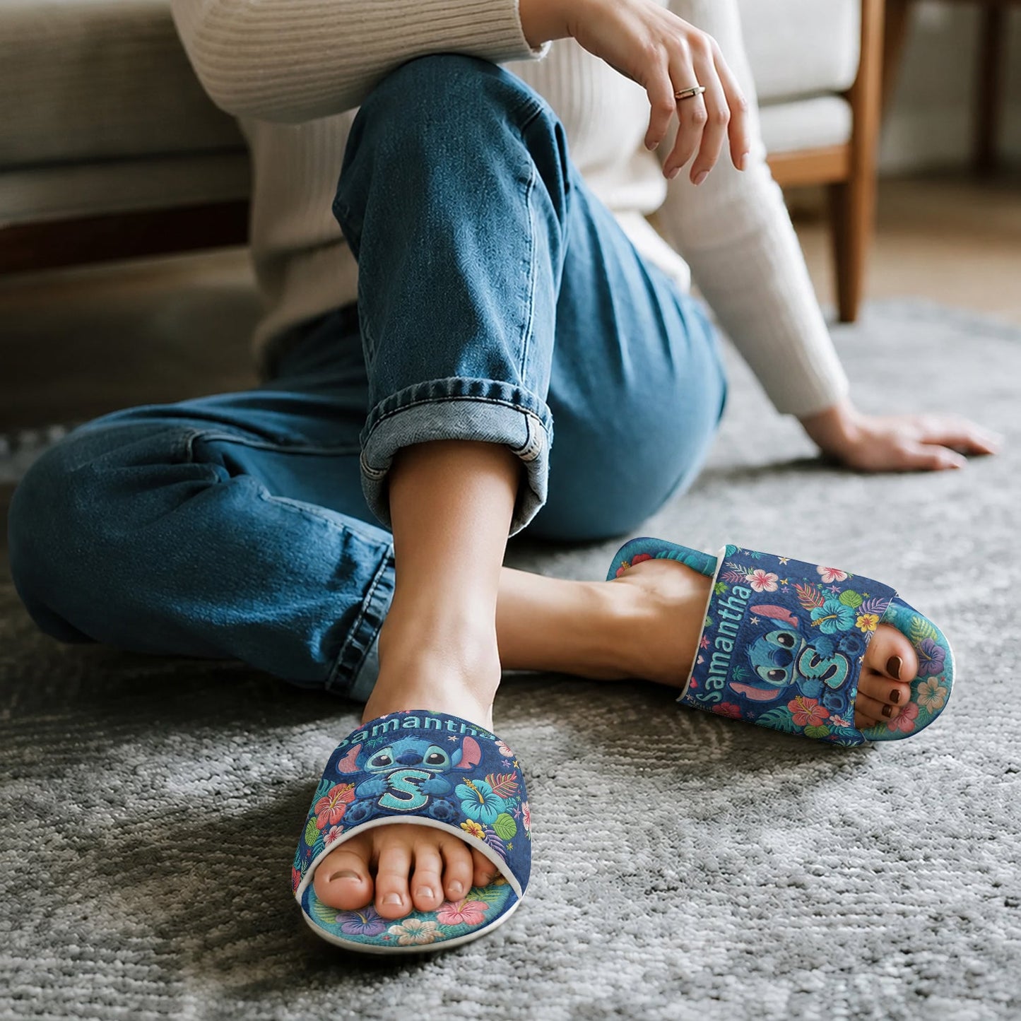 Ohana Means Family - Personalized Ohana Open-Toe Slippers
