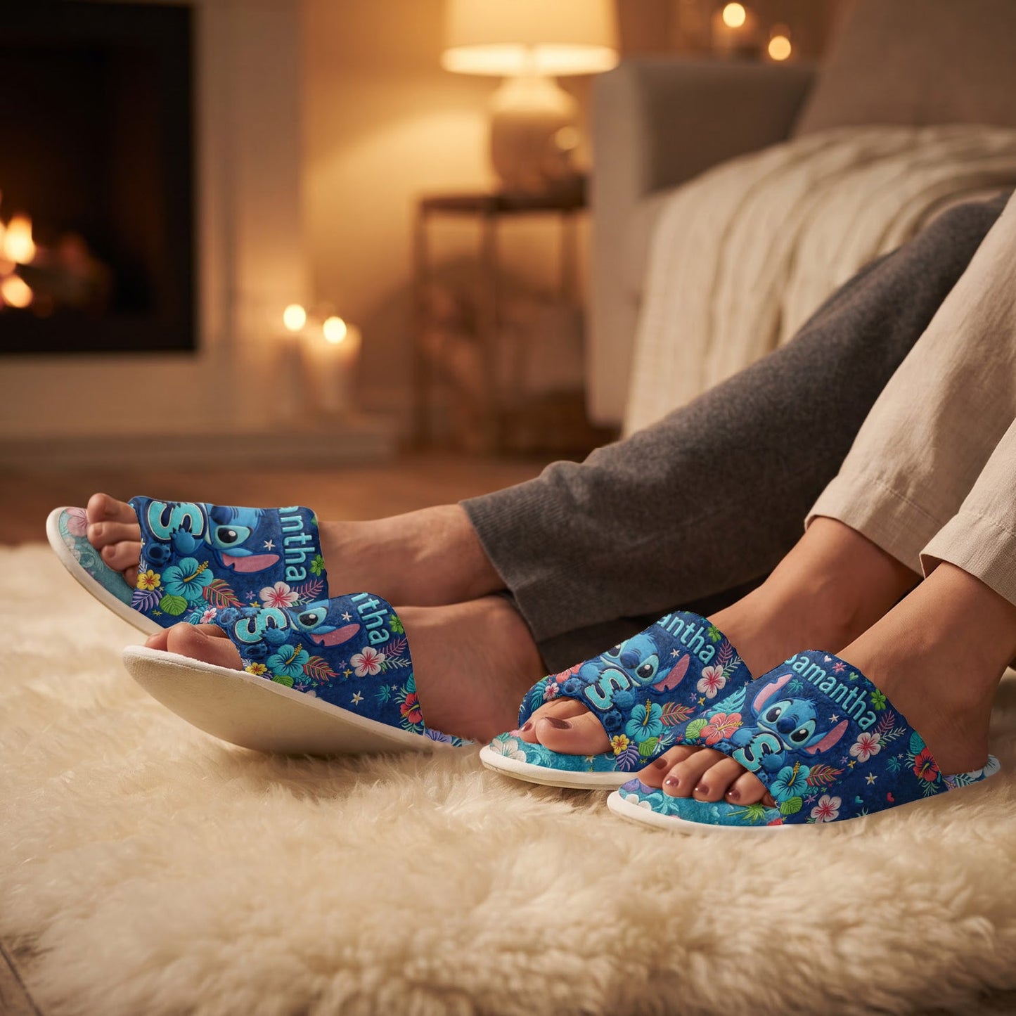 Ohana Means Family - Personalized Ohana Open-Toe Slippers