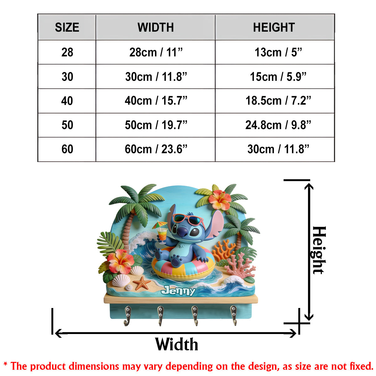 Salty Lil' Beach - Personalized Ohana Custom Shaped Hanging Rack