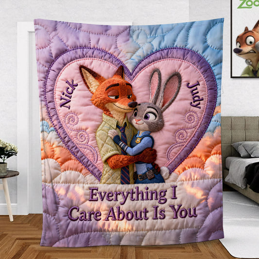 Everything I Care About Is You - Personalized Mouse Blanket