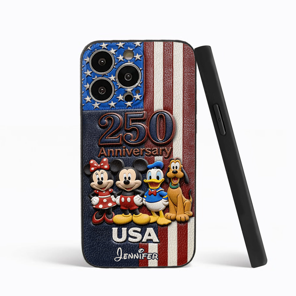 Friends 250 Anniversary - Personalized Mouse 3D Embossed Leather Phone Case