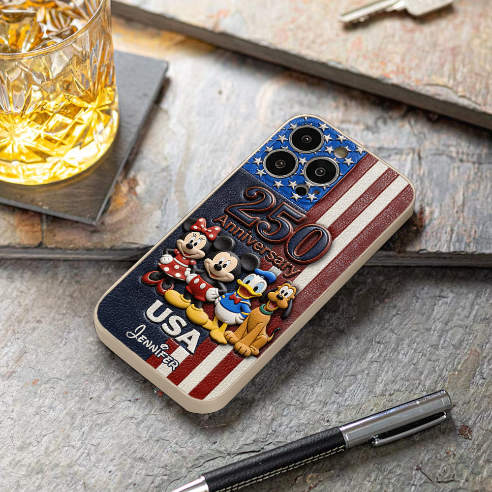 Friends 250 Anniversary - Personalized Mouse 3D Embossed Leather Phone Case