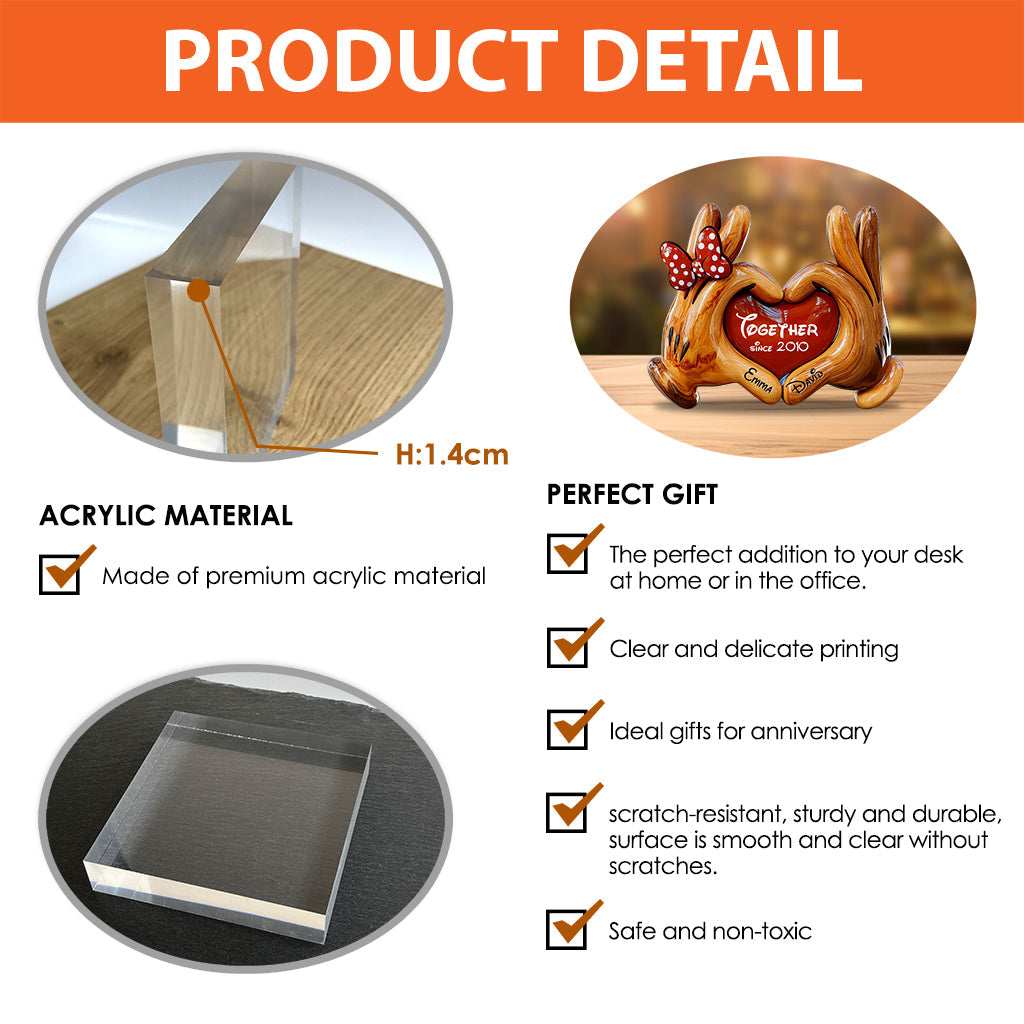 Together Since - Personalized Mouse Custom Shaped Acrylic Plaque