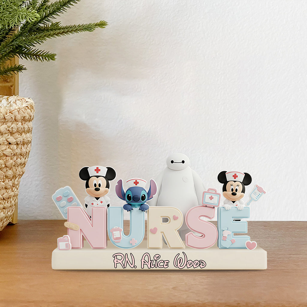 Cutie Nurse Desk Decor - Personalized Mouse Custom Shaped Acrylic Plaque