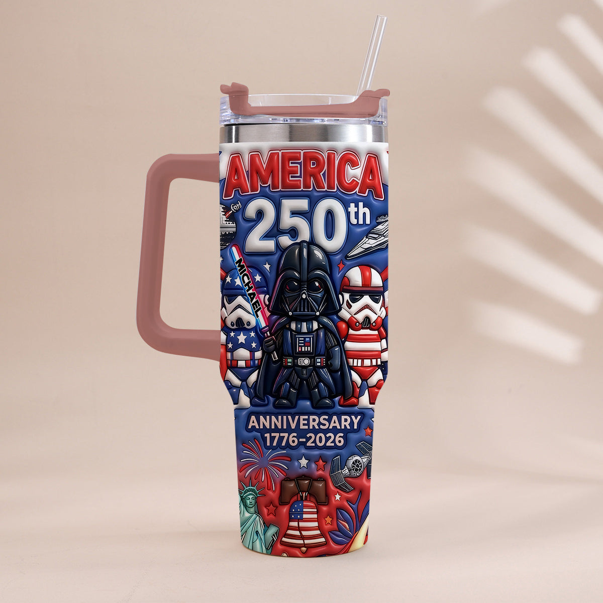 Galaxy USA 250th Anniversary - Personalized The Force Tumbler With Handle