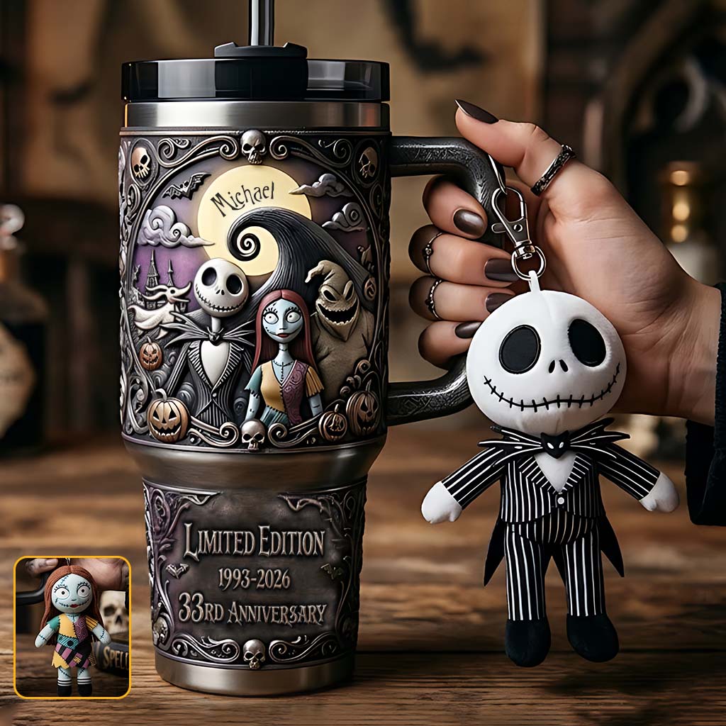 33rd Anniversary - Personalized Nightmare Tumbler With Plush Charm