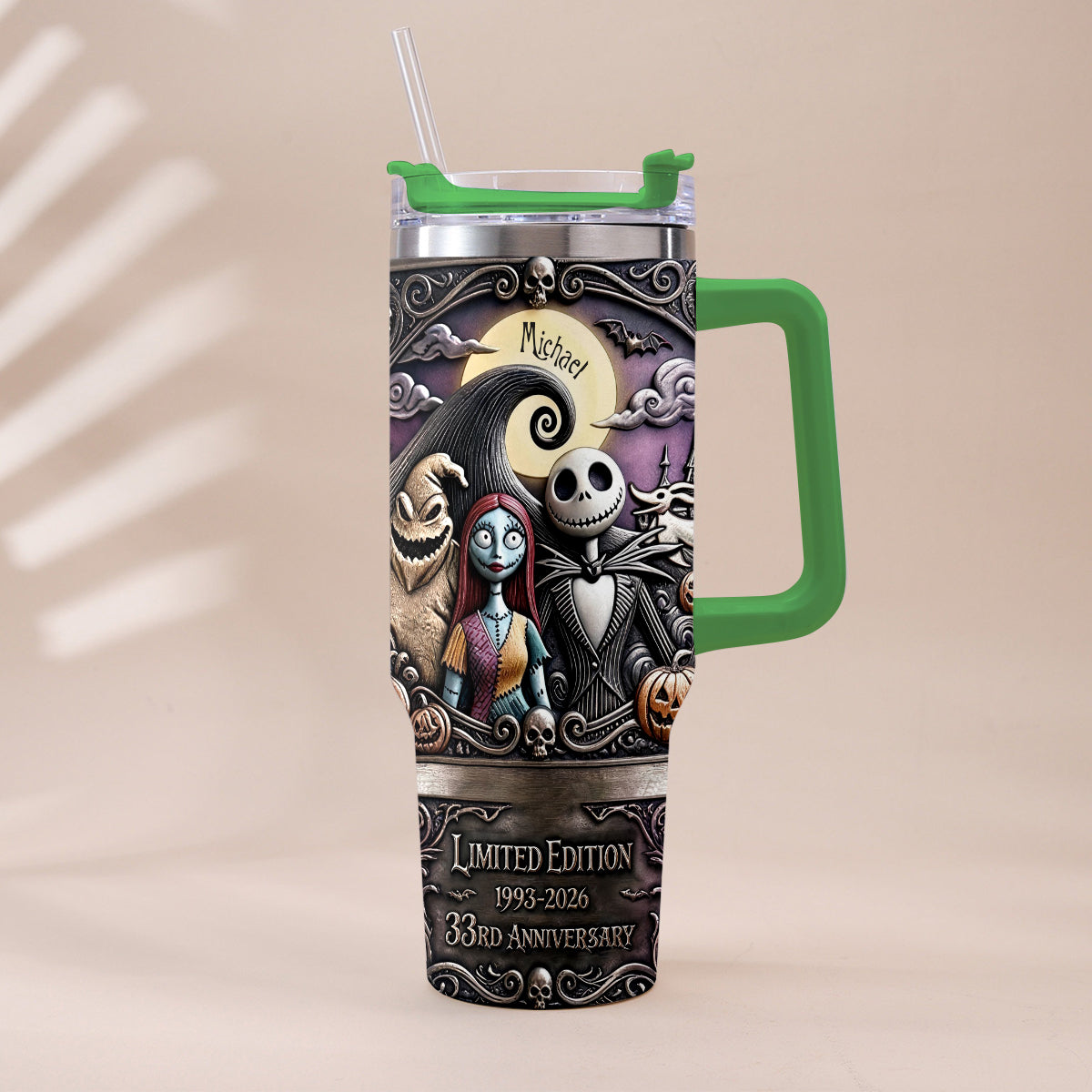 33rd Anniversary - Personalized Nightmare Tumbler With Plush Charm