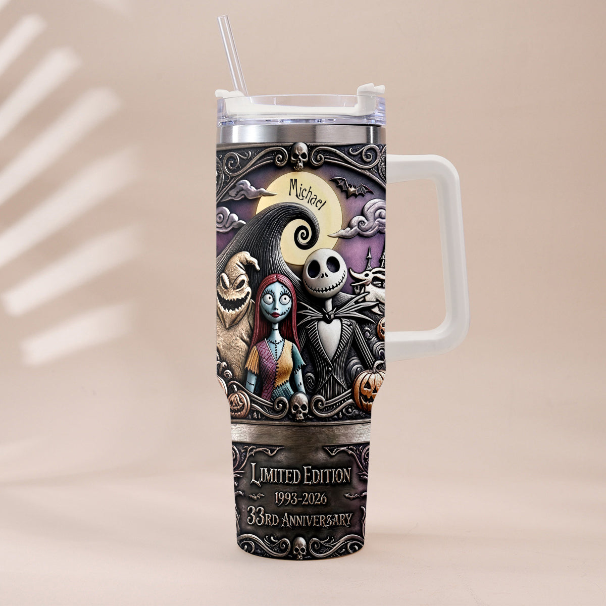 33rd Anniversary - Personalized Nightmare Tumbler With Plush Charm