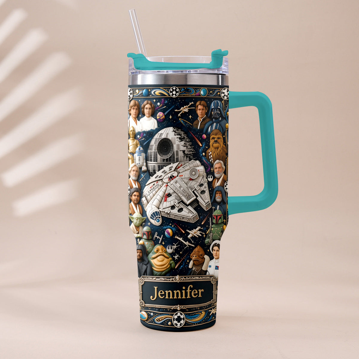 Star Ships - Personalized The Force Tumbler With Handle