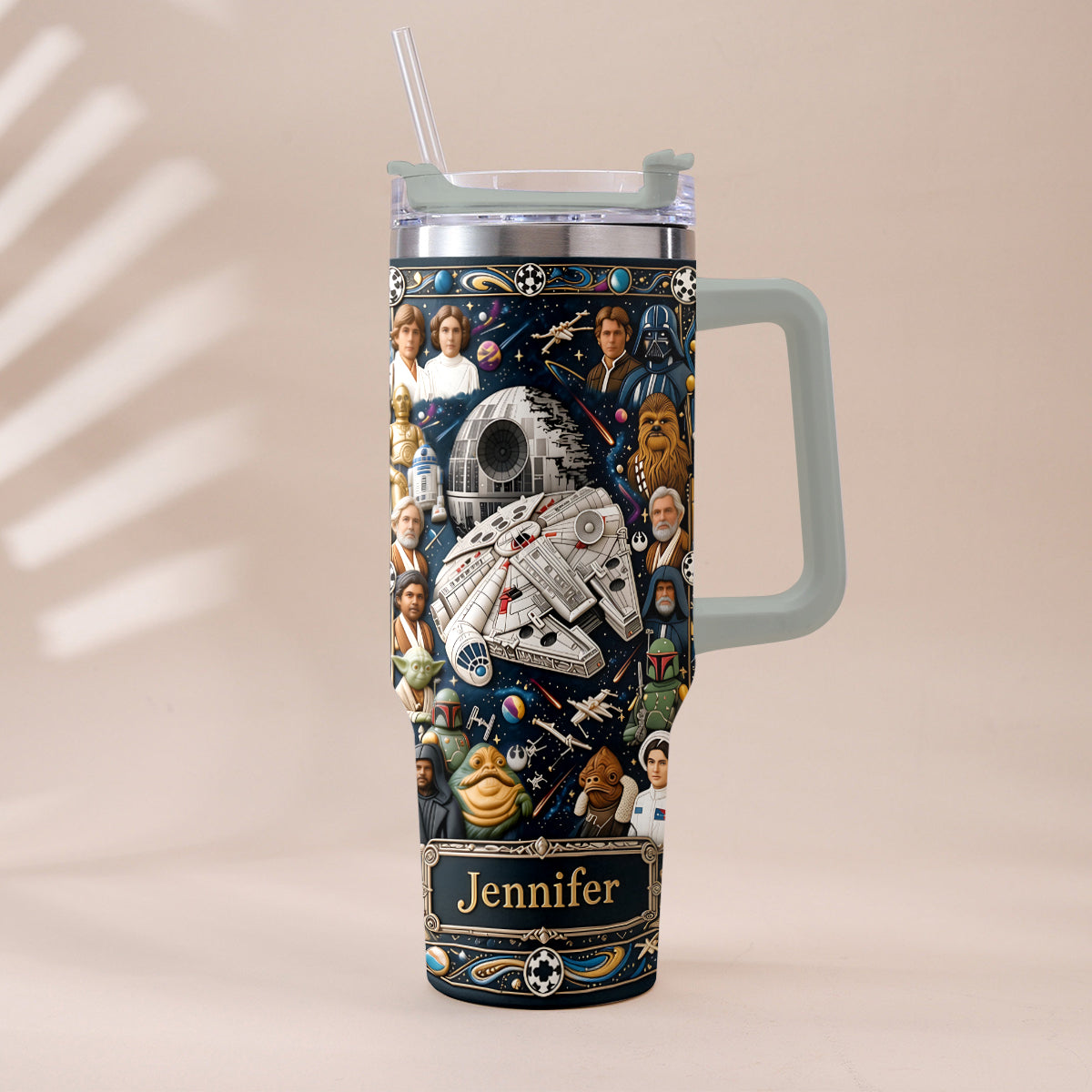 Star Ships - Personalized The Force Tumbler With Handle