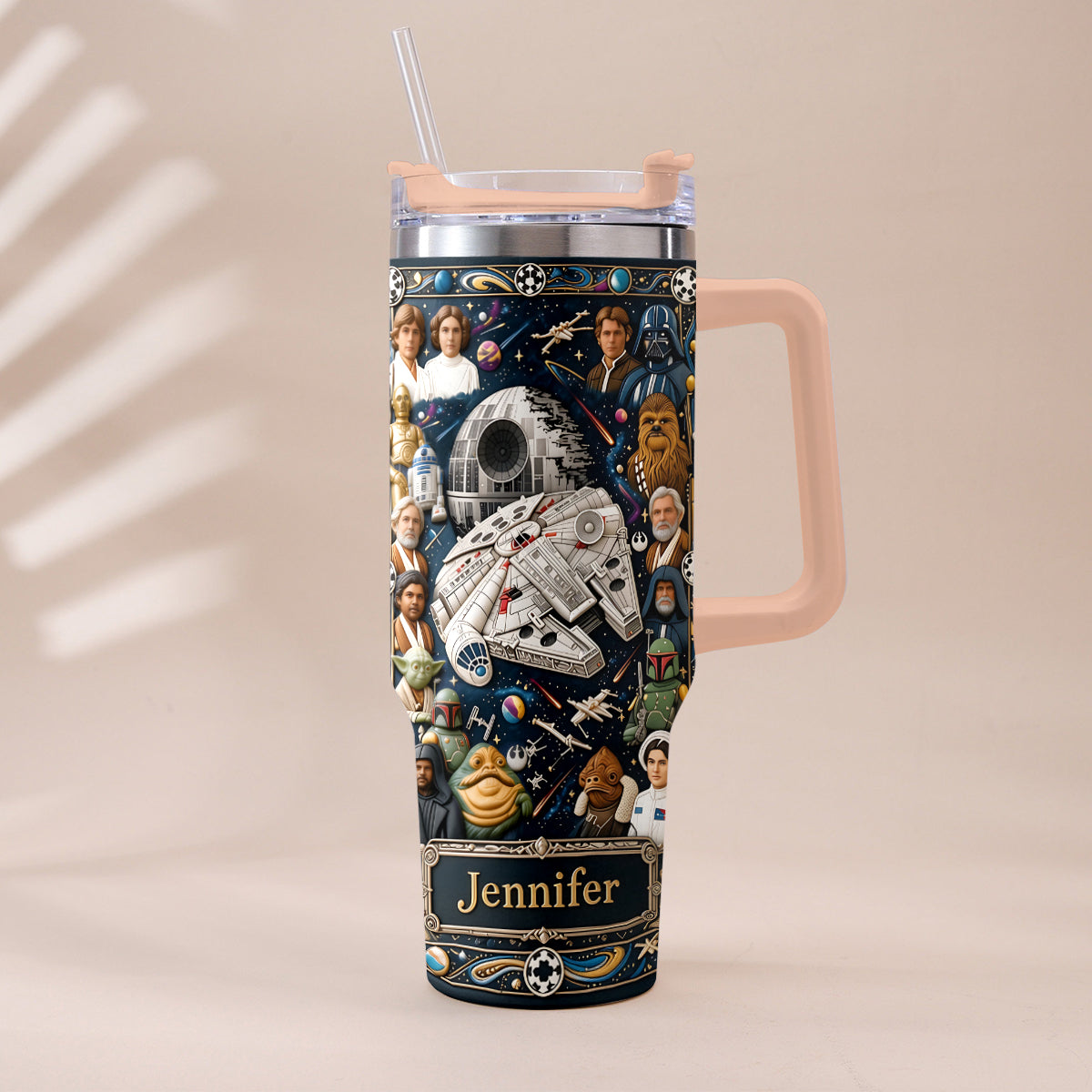 Star Ships - Personalized The Force Tumbler With Handle