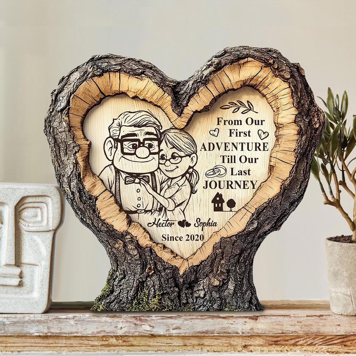 You Will Always Be My Greatest Adventure - Personalized Couple Custom Shaped Wood Plaque