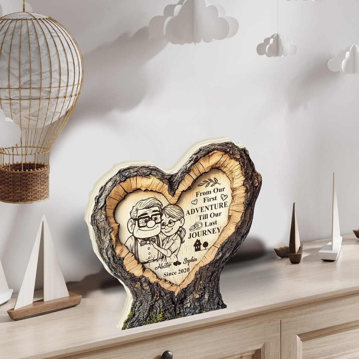 You Will Always Be My Greatest Adventure - Personalized Couple Custom Shaped Wood Plaque