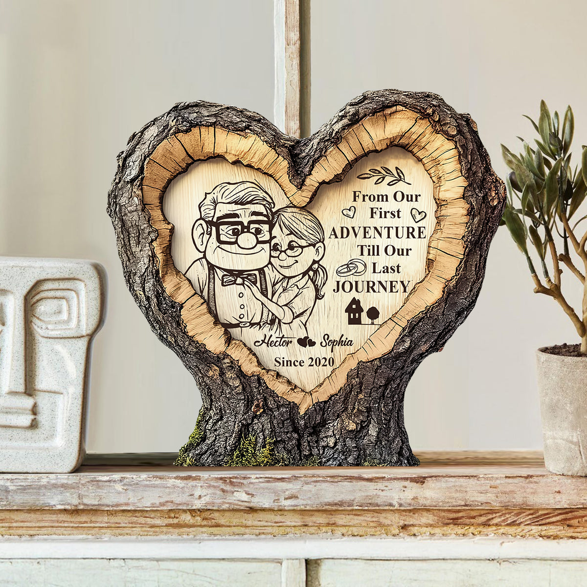 You Will Always Be My Greatest Adventure - Personalized Couple Custom Shaped Wood Plaque