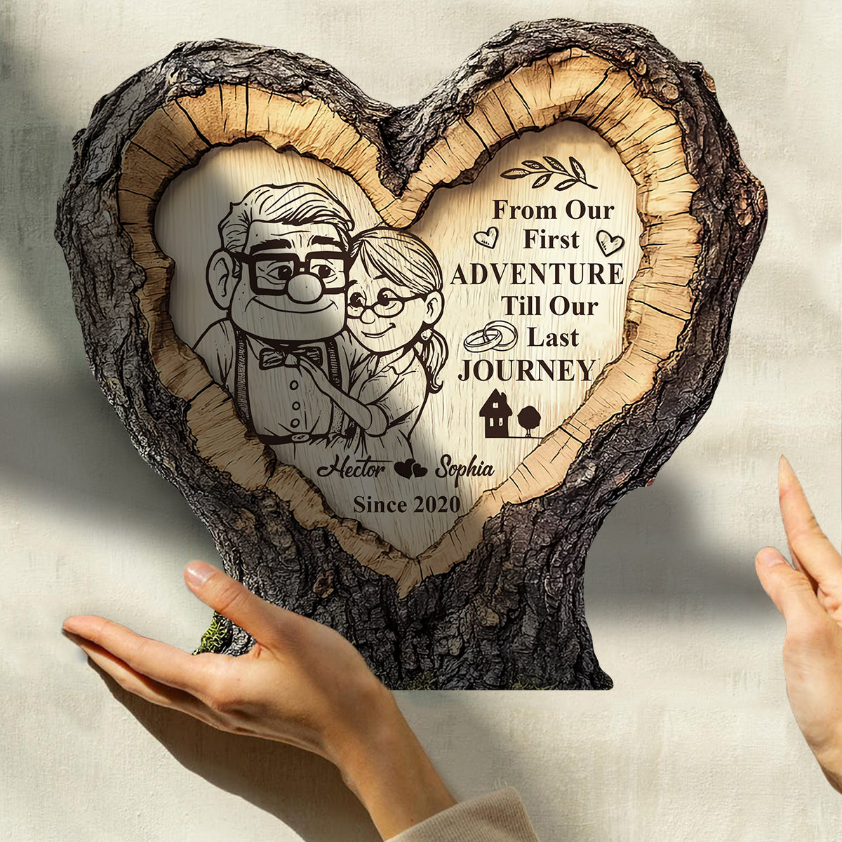 You Will Always Be My Greatest Adventure - Personalized Couple Custom Shaped Wood Plaque