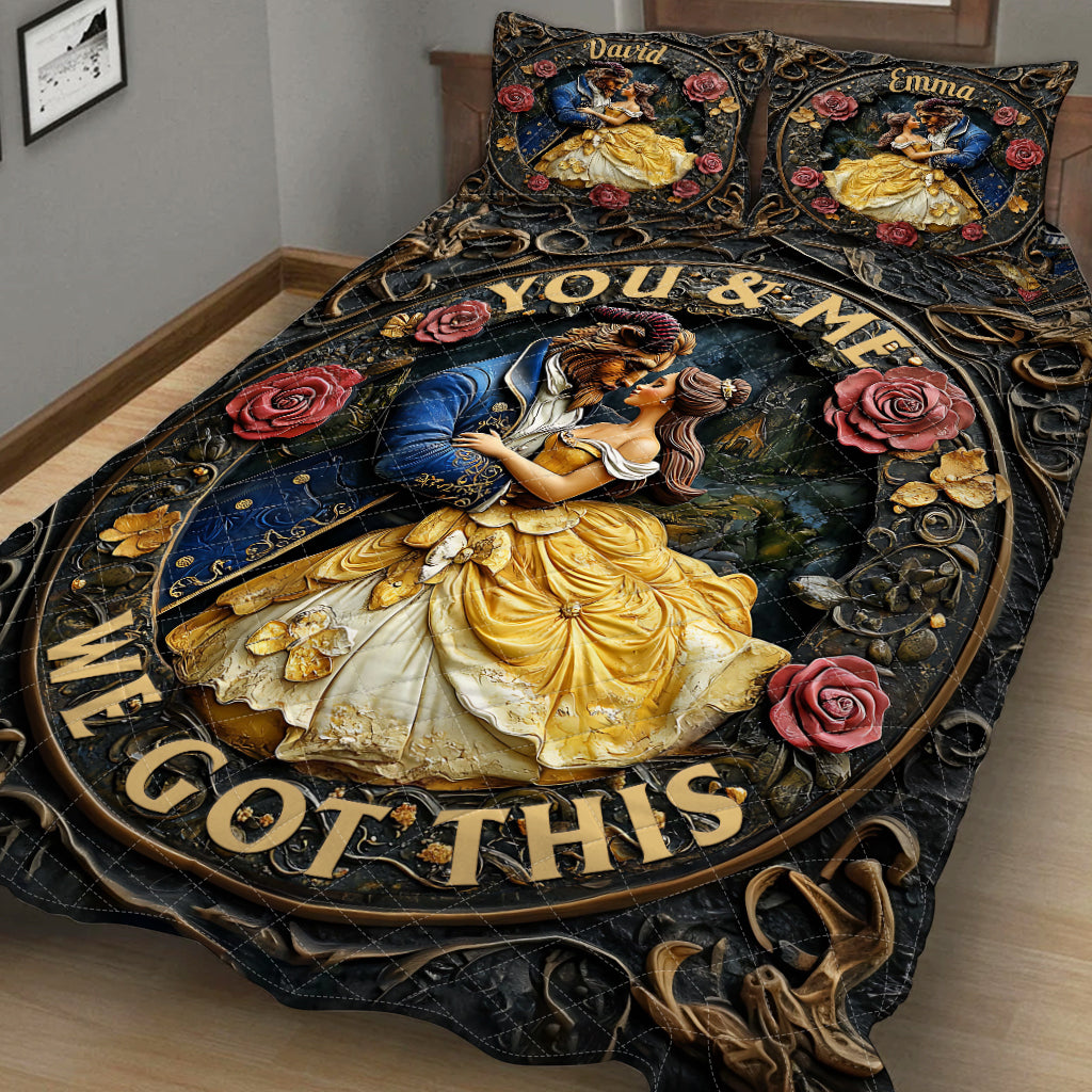 You & Me We Got This - Personalized Couple Quilt Set