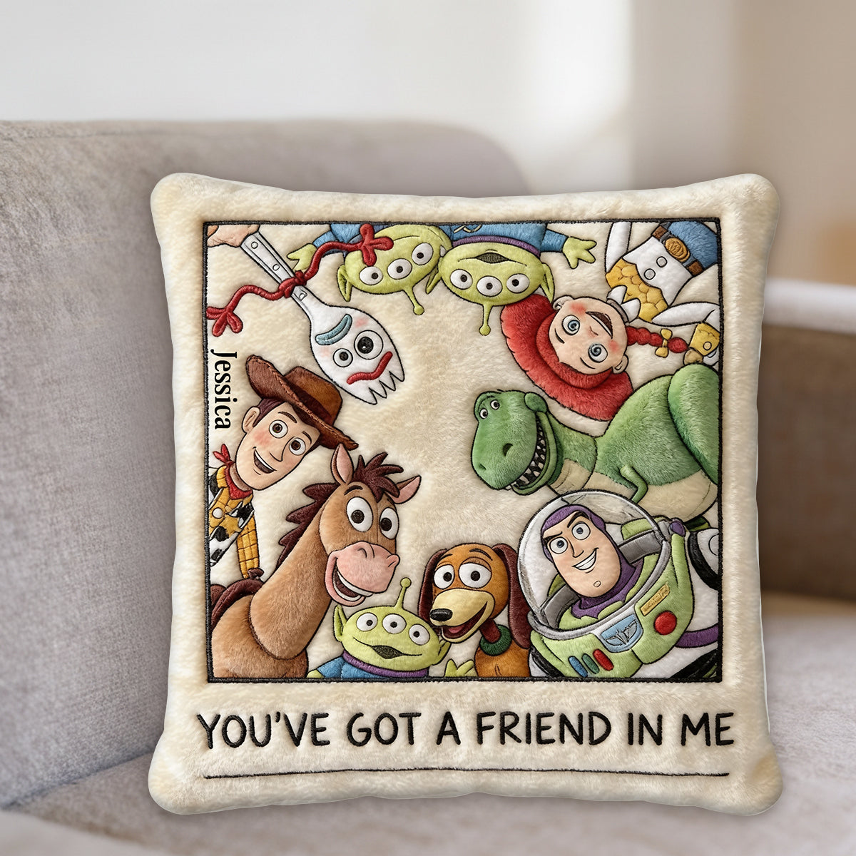 Toy The Story - Personalized Movie For Kids Premium Faux Fur Pillow