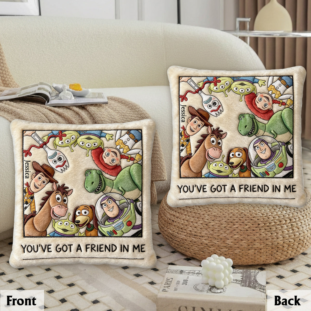 Toy The Story - Personalized Movie For Kids Premium Faux Fur Pillow