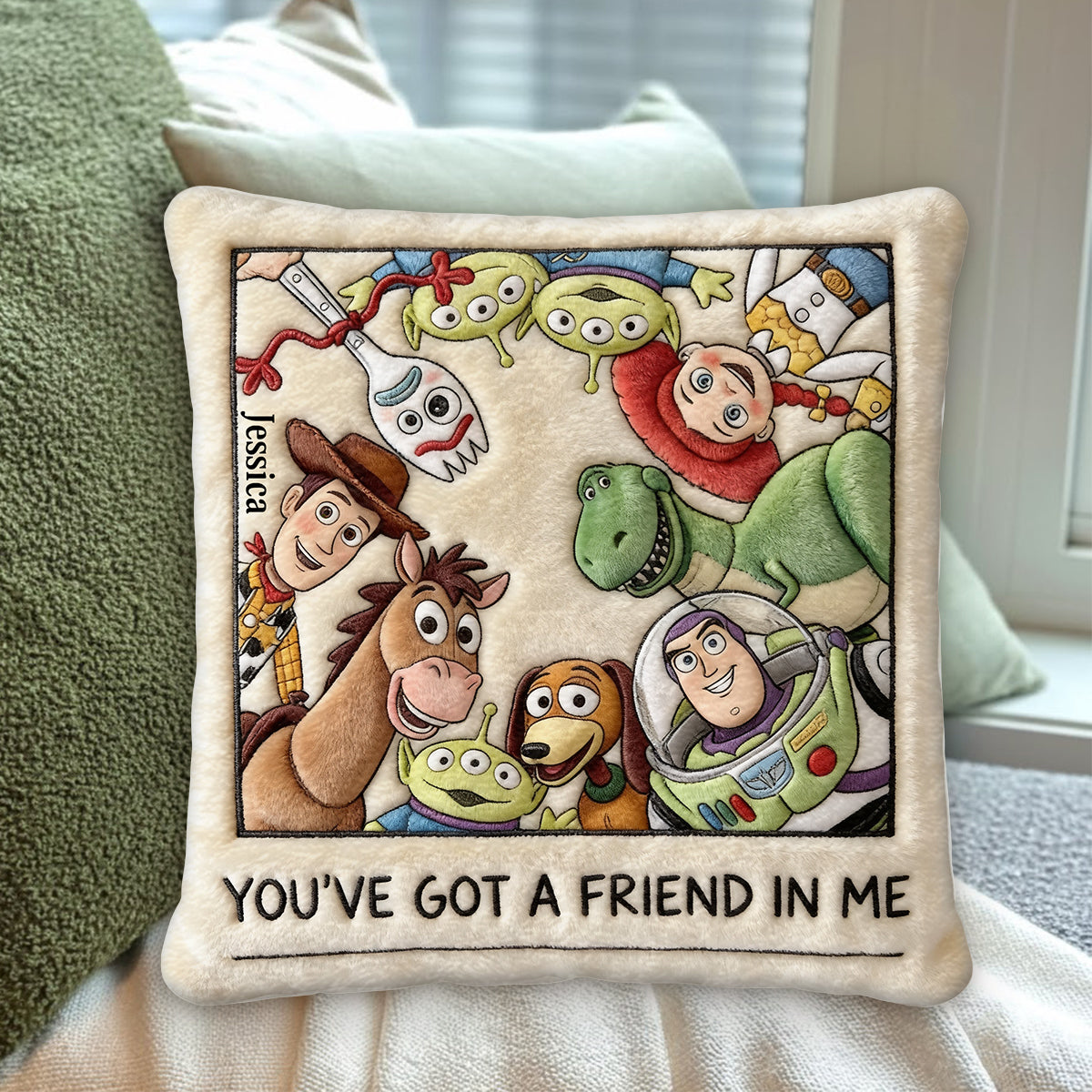 Toy The Story - Personalized Movie For Kids Premium Faux Fur Pillow
