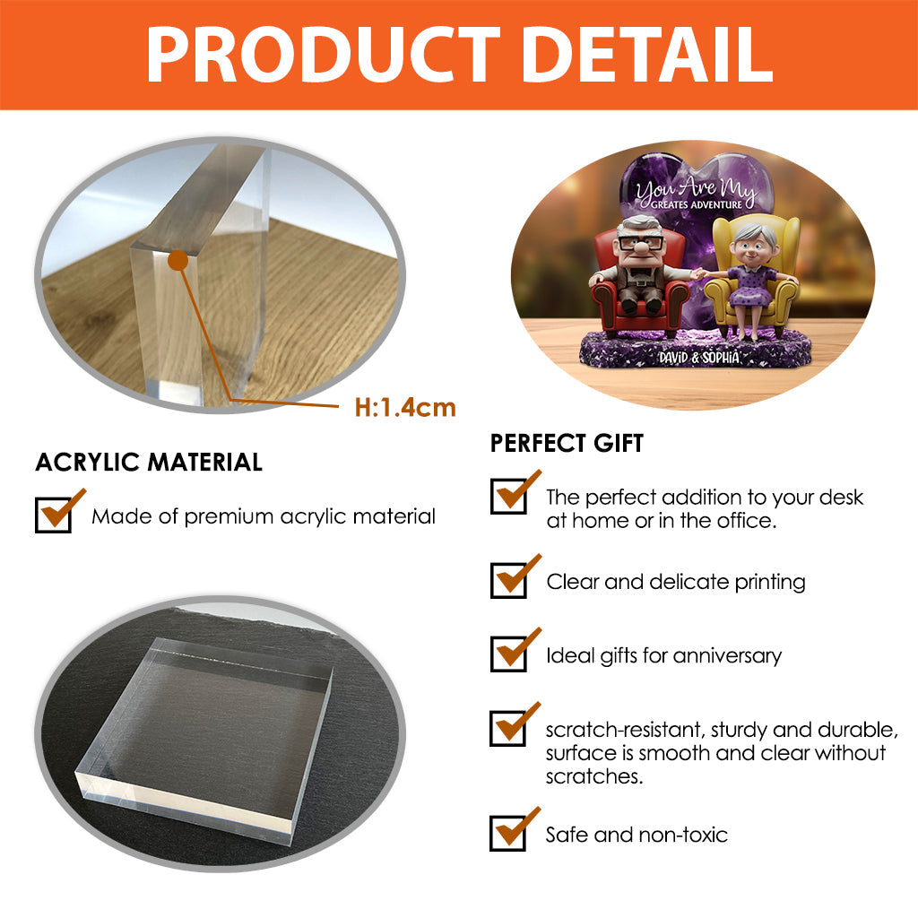 You Are My Greatest Adventure - Personalized Couple Custom Shaped Acrylic Plaque