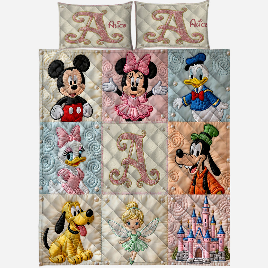 Magical Mouse Ears Initials - Personalized Mouse Quilt Set
