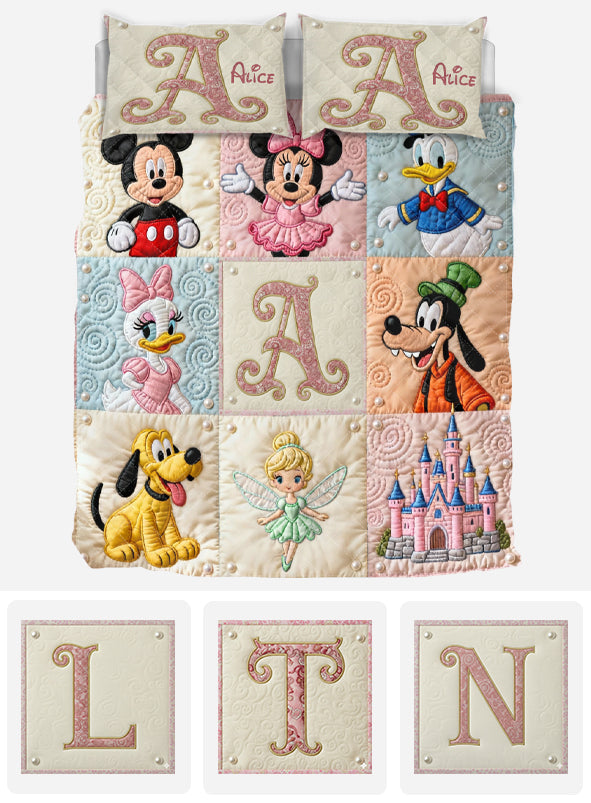 Magical Mouse Ears Initials - Personalized Mouse Quilt Set