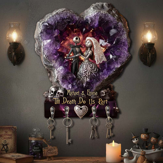 Amethyst Style Spooky Couple, Till Death Do Us Part, Wedding Gift - Personalized Nightmare Custom Shaped Hanging Rack