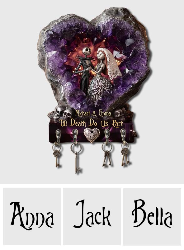 Amethyst Style Spooky Couple, Till Death Do Us Part, Wedding Gift - Personalized Nightmare Custom Shaped Hanging Rack