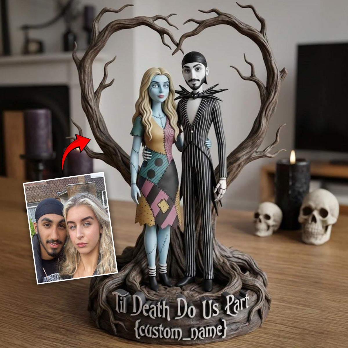 Jack Sally Couple Style, Gothic Style - Personalized Nightmare Custom Shaped Acrylic Plaque