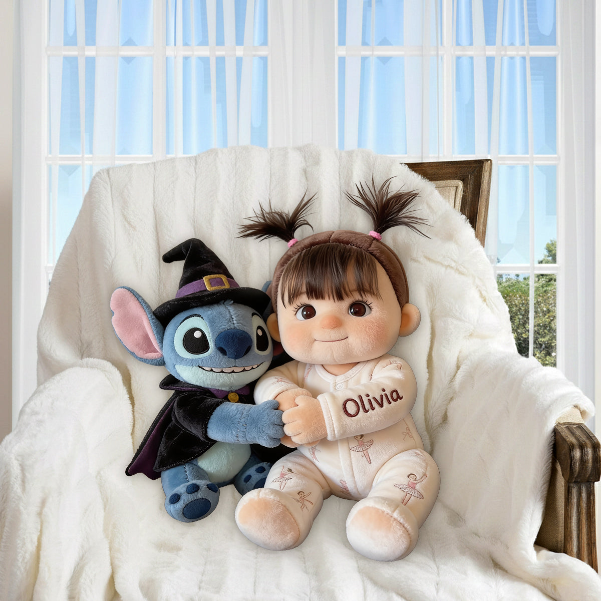 Halloween Cartoon - Personalized Mouse Premium Faux Fur Pillow