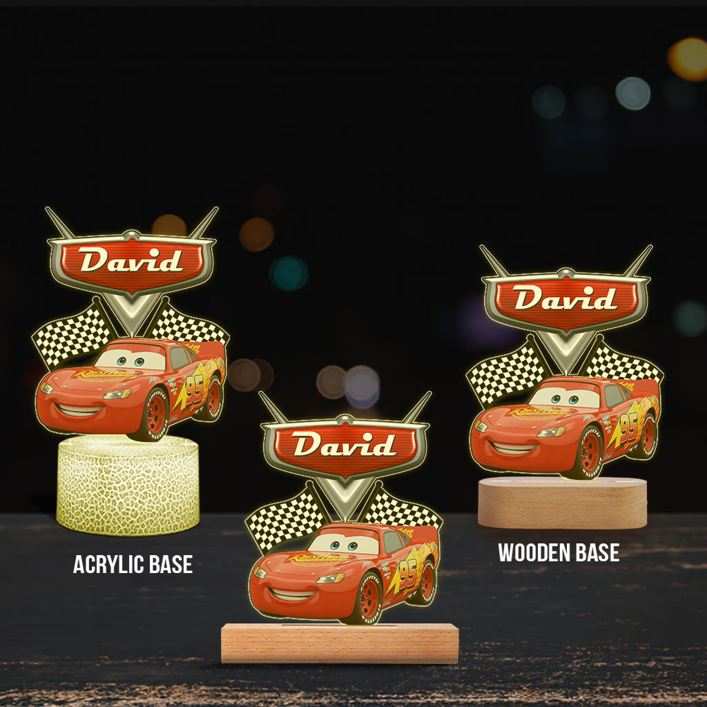 Faster Than Fast - Personalized Cars Shaped Plaque Light Base