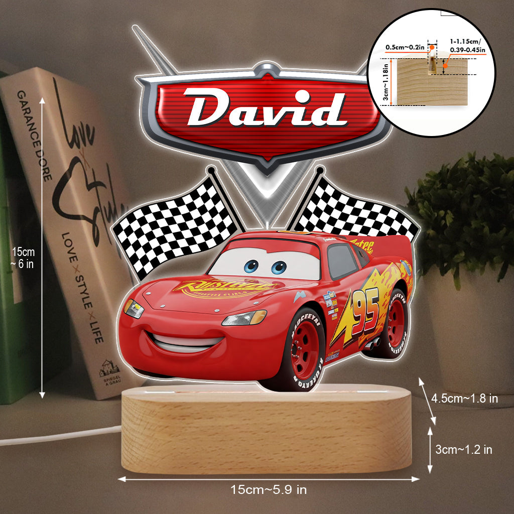 Faster Than Fast - Personalized Cars Shaped Plaque Light Base