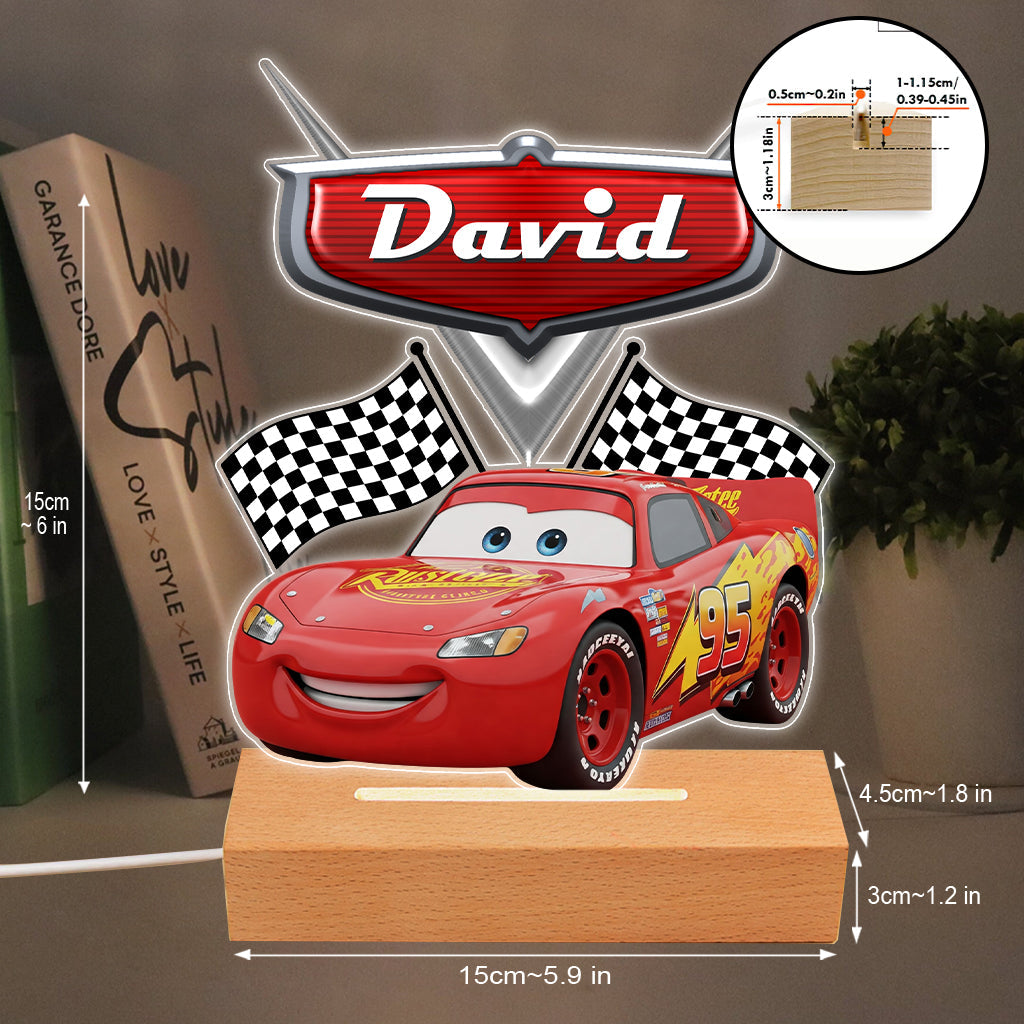 Faster Than Fast - Personalized Cars Shaped Plaque Light Base