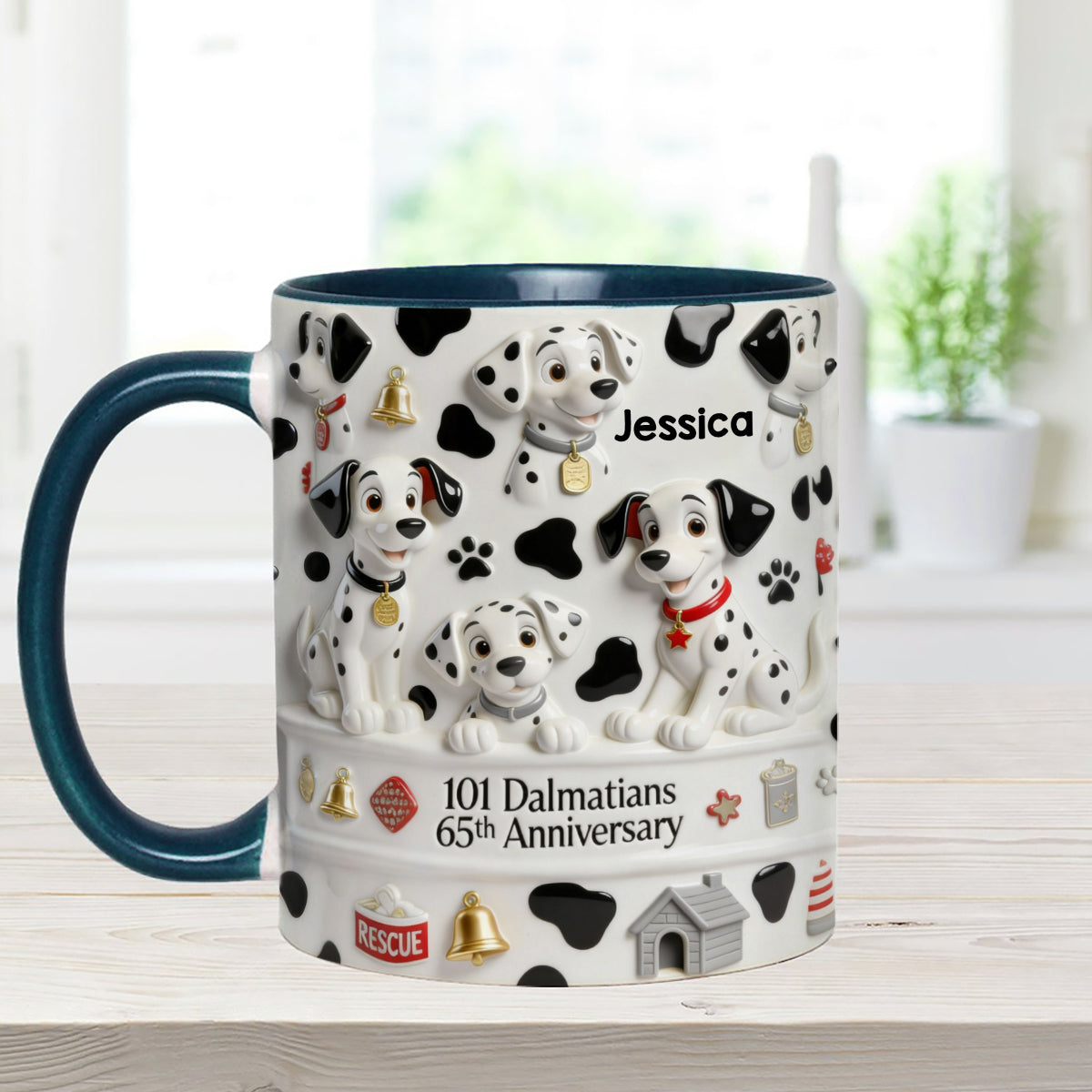 65th Anniversary - Personalized Mouse Set Accent Mug with Acrylic Stirrers
