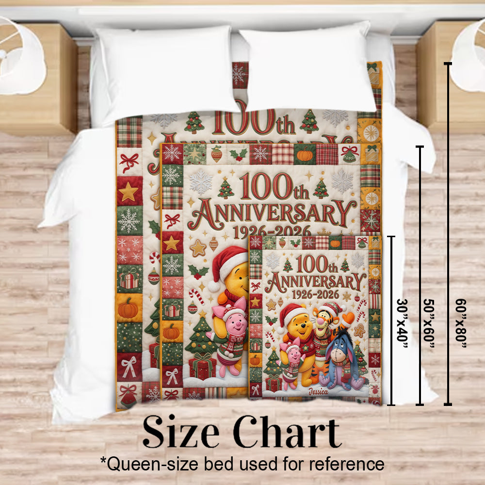 100th Anniversary - Personalized Yellow Bear Blanket