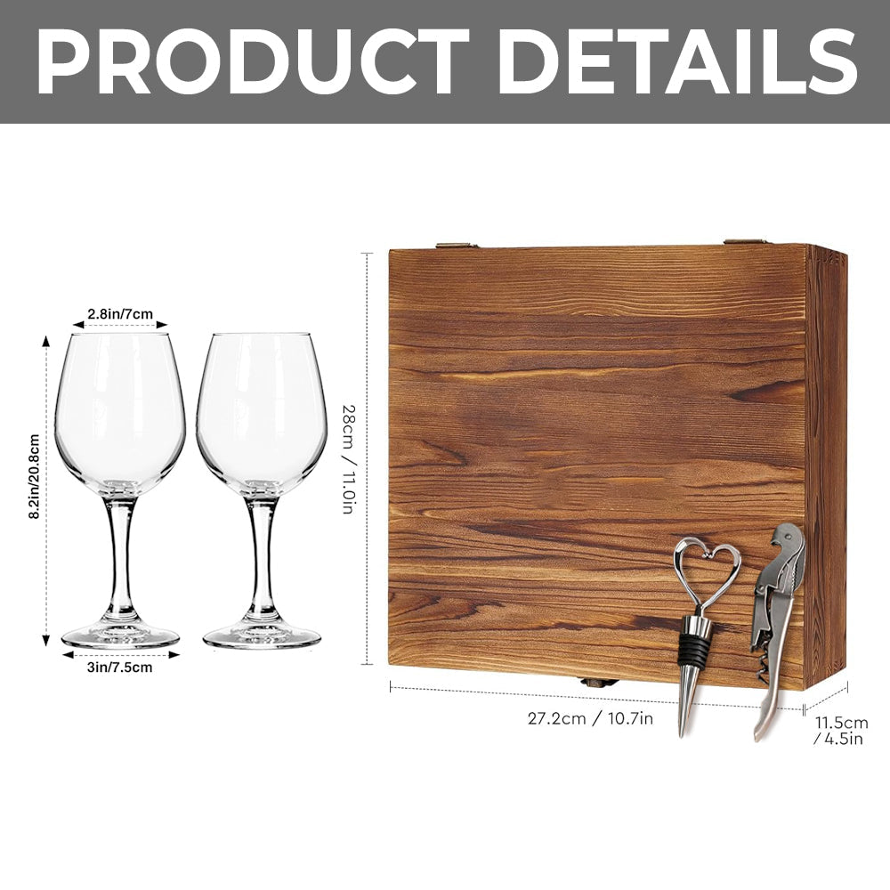 Our Greatest Adventure - Personalized Up Movie Couple Wine Glasses Set With Wooden Box